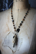 Load image into Gallery viewer, The Forest Haunt  | Woodlarking. Artisan Ceramic & Gemstone Necklace.