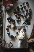 Load image into Gallery viewer, The Forest Haunt  | Woodlarking. Artisan Ceramic & Gemstone Necklace.