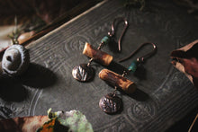 Load image into Gallery viewer, The Forest Haunt  | Wood Wife. Antiqued Copper, Wood & Stone Earrings.