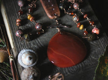 Load image into Gallery viewer, The Forest Haunt  | Brandy Pond. Long Gemstone Pendant Necklace.