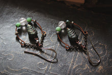 Load image into Gallery viewer, Seelie |  Gemstone & Czech Glass Semi Hoop Earrings.