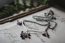 Load image into Gallery viewer, Berry Bramble. Gemstone Cluster Flourish Necklace.