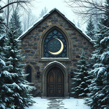 Load image into Gallery viewer, Temple of the Longest Night. Storyteller Series. Artisan Pewter & Aquamarine Necklace.