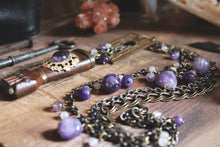 Load image into Gallery viewer, Tidings Curiosity Shoppe. Storyteller Series. Antique Escutcheon & Figa Statement Necklace.