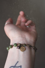 Load image into Gallery viewer, Fleur. Hand Beaded Czech Glass & Jasper Bracelet.