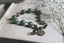 Load image into Gallery viewer, Fleur. Hand Beaded Czech Glass & Jasper Bracelet.