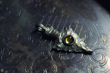 Load image into Gallery viewer, Vintage Pewter Arrowhead & Glass Cabochon Pendant.