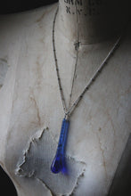 Load image into Gallery viewer, A Winter's Night |  Winter's Dram. Antiqued Silver & Vintage Glass Necklace.