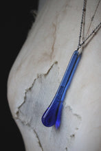 Load image into Gallery viewer, A Winter's Night |  Winter's Dram. Antiqued Silver & Vintage Glass Necklace.