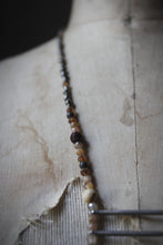 Load image into Gallery viewer, November's Eve. Hand-strung Long Beaded Pendant Necklace.