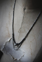 Load image into Gallery viewer, The Night Sky Collection | Orion's Belt. Blue Goldstone & Glass Beaded Necklace.