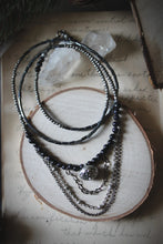 Load image into Gallery viewer, The Night Sky Collection | Orion's Belt. Blue Goldstone & Glass Beaded Necklace.