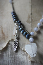 Load image into Gallery viewer, The Crystal Forest | Frosted Plume. Gemstone & Ceramic Necklace.
