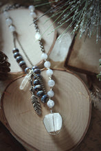 Load image into Gallery viewer, The Crystal Forest | Frosted Plume. Gemstone & Ceramic Necklace.