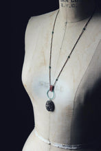 Load image into Gallery viewer, Shoal. Artisan Antique Brass, Glass Bead, Leather & Turtella Necklace.