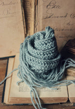 Load image into Gallery viewer, Hand Crocheted Ribbon Scarf. wild & willow Collection. "Distant Rain".