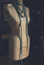 Load image into Gallery viewer, Hand Crocheted Ribbon Scarf. wild & willow Collection. "Distant Rain".