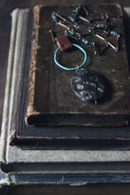 Load image into Gallery viewer, Shoal. Artisan Antique Brass, Glass Bead, Leather & Turtella Necklace.