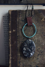 Load image into Gallery viewer, Shoal. Artisan Antique Brass, Glass Bead, Leather & Turtella Necklace.