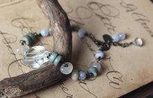Load image into Gallery viewer, Spirit of the Water. Beaded Gemstone, Wood & Fossilized Coral Bracelet.