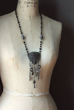 Load image into Gallery viewer, The Chatelaine of Lagonsteed Manor. Storyteller Series. Antique Buckle & Skeleton Key Statement Necklace.