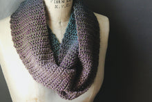 Load image into Gallery viewer, The Sacred Grove. Storyteller Series. SECOND EDITION.  Hand Crocheted Infinity Scarf.