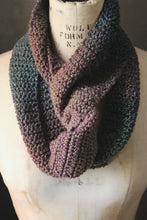 Load image into Gallery viewer, The Sacred Grove. Storyteller Series. SECOND EDITION.  Hand Crocheted Infinity Scarf.