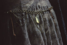 Load image into Gallery viewer, Rambler. Boho Suede Lace, Vintage Brass & Honey Quartz Hip Belt.