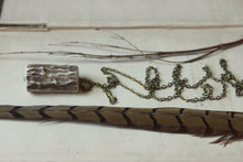 Load image into Gallery viewer, Deerheart. Rustic Fallen Deer Antler & Antiqued Brass Necklace.