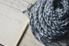 Load image into Gallery viewer, Hand Crocheted Ribbon Scarf. wild & willow Collection. "Thundercloud".