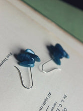 Load image into Gallery viewer, Tempest. Sterling Silver & Teal Blue Apatite Illusion Earrings.
