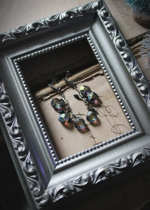 Northern Lights | Daylight in The Night. Artisan Glass Drop Earrings.