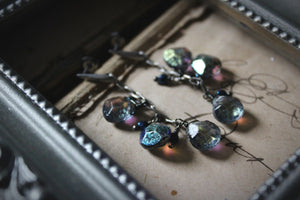 Northern Lights | Daylight in The Night. Artisan Glass Drop Earrings.