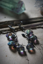 Load image into Gallery viewer, Northern Lights | Daylight in The Night. Artisan Glass Drop Earrings.