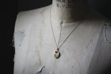 Load image into Gallery viewer, Vintage Scrimshaw Oval Pendant Necklace.