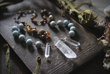 Load image into Gallery viewer, Along the River |  Headwaters. Artisan Glass &amp; Gemstone Necklace.