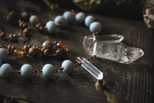 Load image into Gallery viewer, Along the River |  Headwaters. Artisan Glass &amp; Gemstone Necklace.