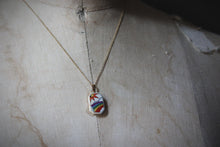 Load image into Gallery viewer, Vintage Scrimshaw Rainbow Pendant Necklace.