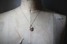 Load image into Gallery viewer, Vintage Scrimshaw Rainbow Pendant Necklace.