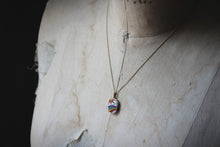 Load image into Gallery viewer, Vintage Scrimshaw Rainbow Pendant Necklace.