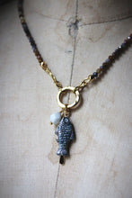Load image into Gallery viewer, Along the River |  Little Fish. Beaded Gemstone Pendant Necklace.