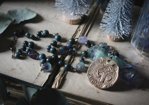 Northern Lights | Ursa Major. Artisan Bronze & Gemstone Necklace.