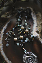 Load image into Gallery viewer, Along the River |  Gentle Spring || Summer Eddy. Gemstone &amp; Artisan Pewter Necklace.