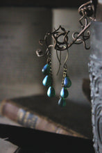 Load image into Gallery viewer, Evergreen Moon | Glass Drop Earrings.