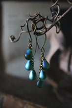 Load image into Gallery viewer, Evergreen Moon | Glass Drop Earrings.