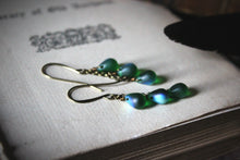 Load image into Gallery viewer, Evergreen Moon | Glass Drop Earrings.