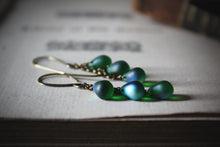 Load image into Gallery viewer, Evergreen Moon | Glass Drop Earrings.