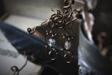 Load image into Gallery viewer, Dual Orbit | Gemstone Drop Earrings.