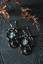 Load image into Gallery viewer, Dual Orbit | Gemstone Drop Earrings.