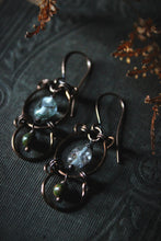 Load image into Gallery viewer, Dual Orbit | Gemstone Drop Earrings.